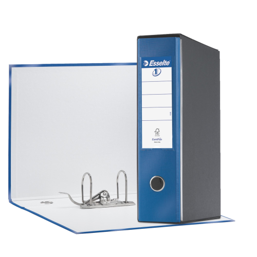 ESSELTE EUROFILE G55 REGISTRATORE FORMATO PROTOCOLLO 230X330X80 mm COL. BLU METALLIZZATO CONF 6 Pz.